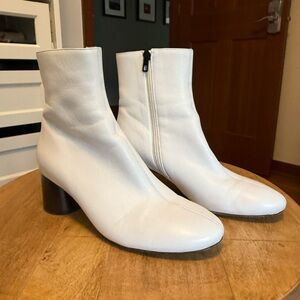 Vince white Tasha leather booties